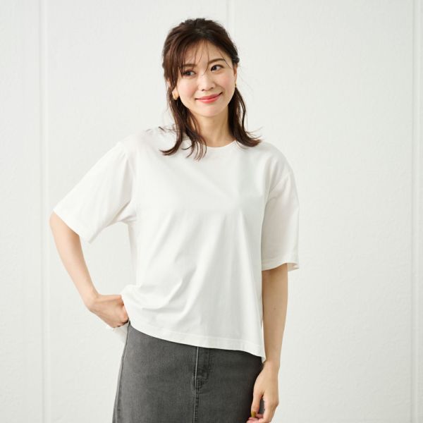 シルキーコットン５分袖Ｔシャツ