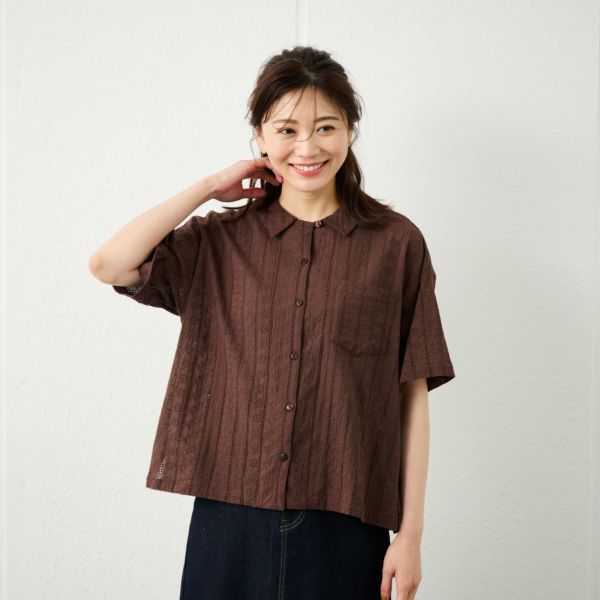 総刺繍レースシャツハオリ