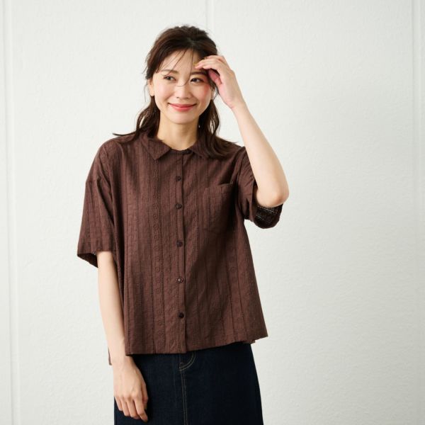 総刺繍レースシャツハオリ