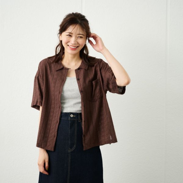 総刺繍レースシャツハオリ