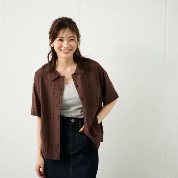 総刺繍レースシャツハオリ