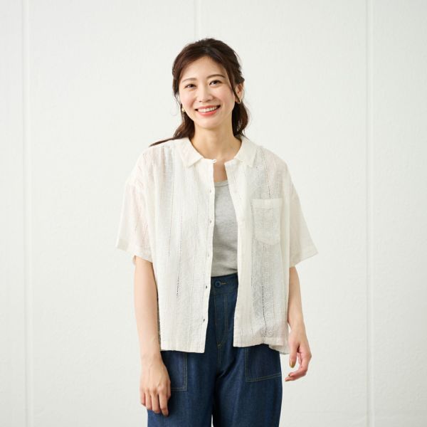 総刺繍レースシャツハオリ