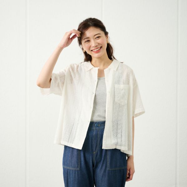 総刺繍レースシャツハオリ