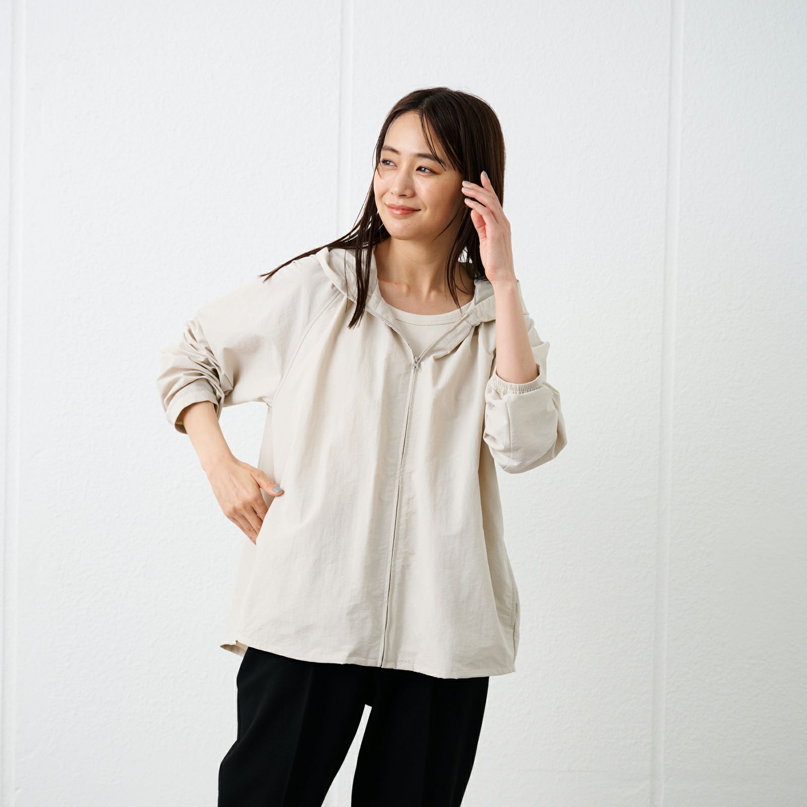 はっ水　ナイロンマウンテンパーカ