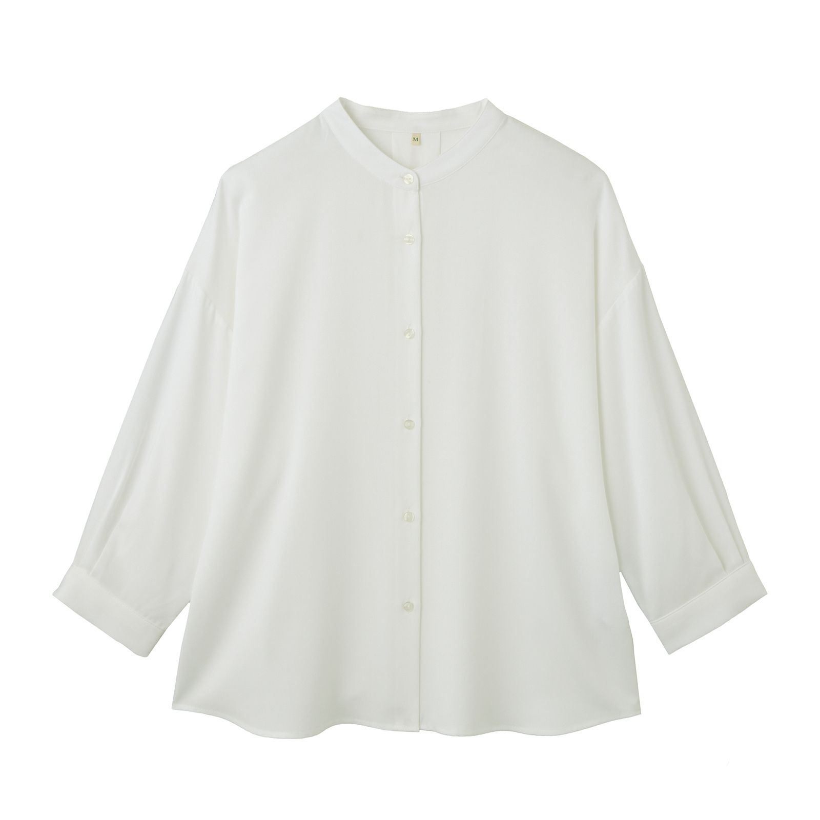 【オルスタ】イージーケア8分袖バンドカラーブラウス