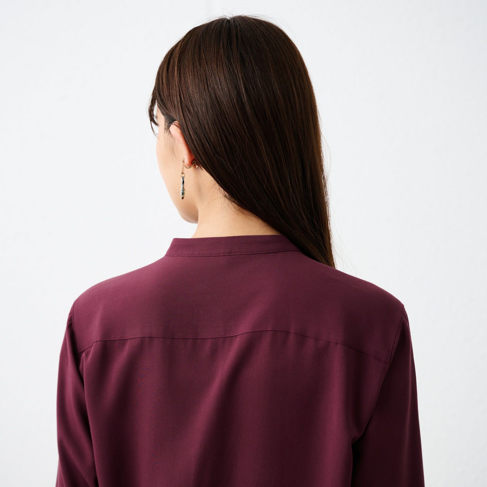 【オルスタ】イージーケア長袖ピンタックブラウス