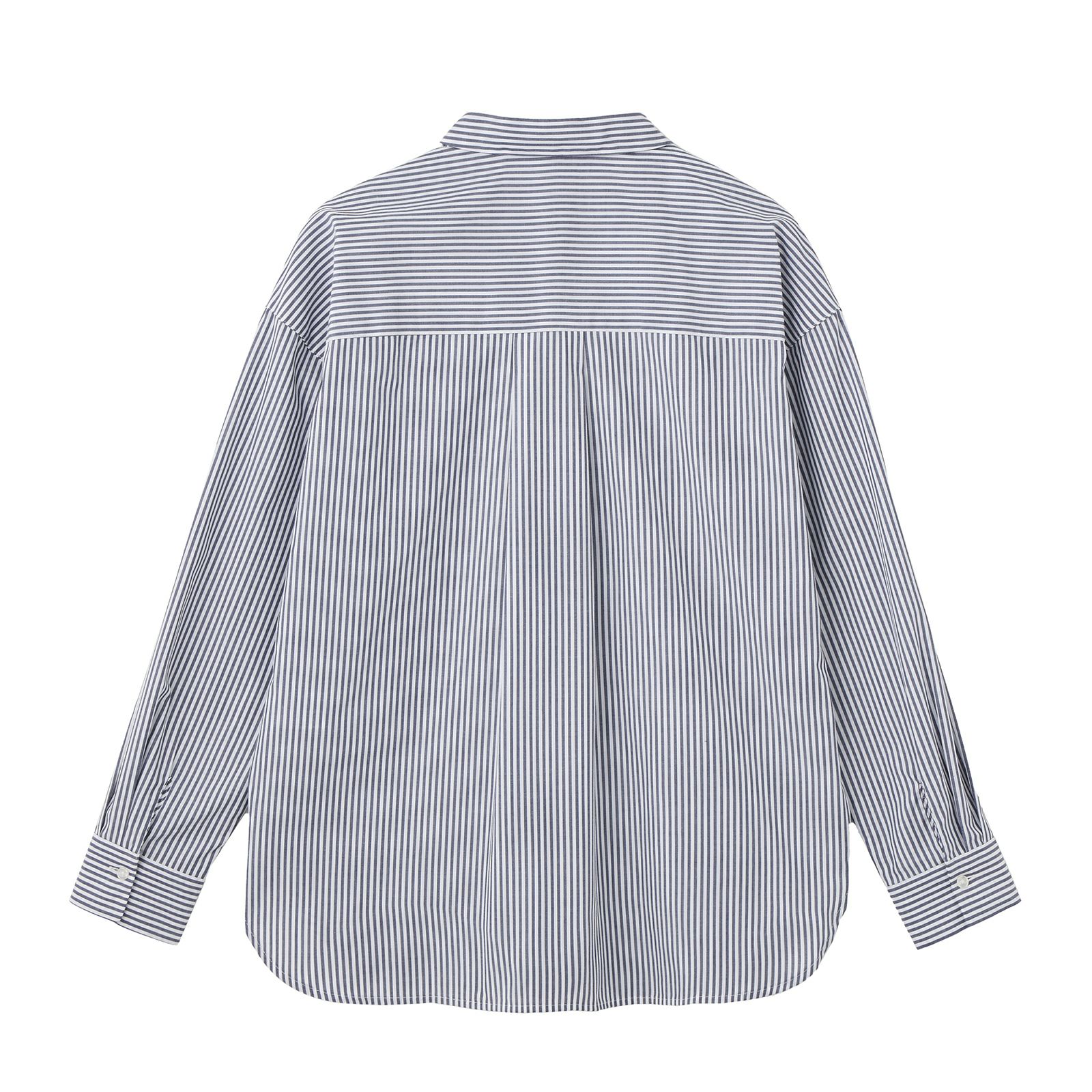 【てまラク】　綿混長袖レギュラーシャツ