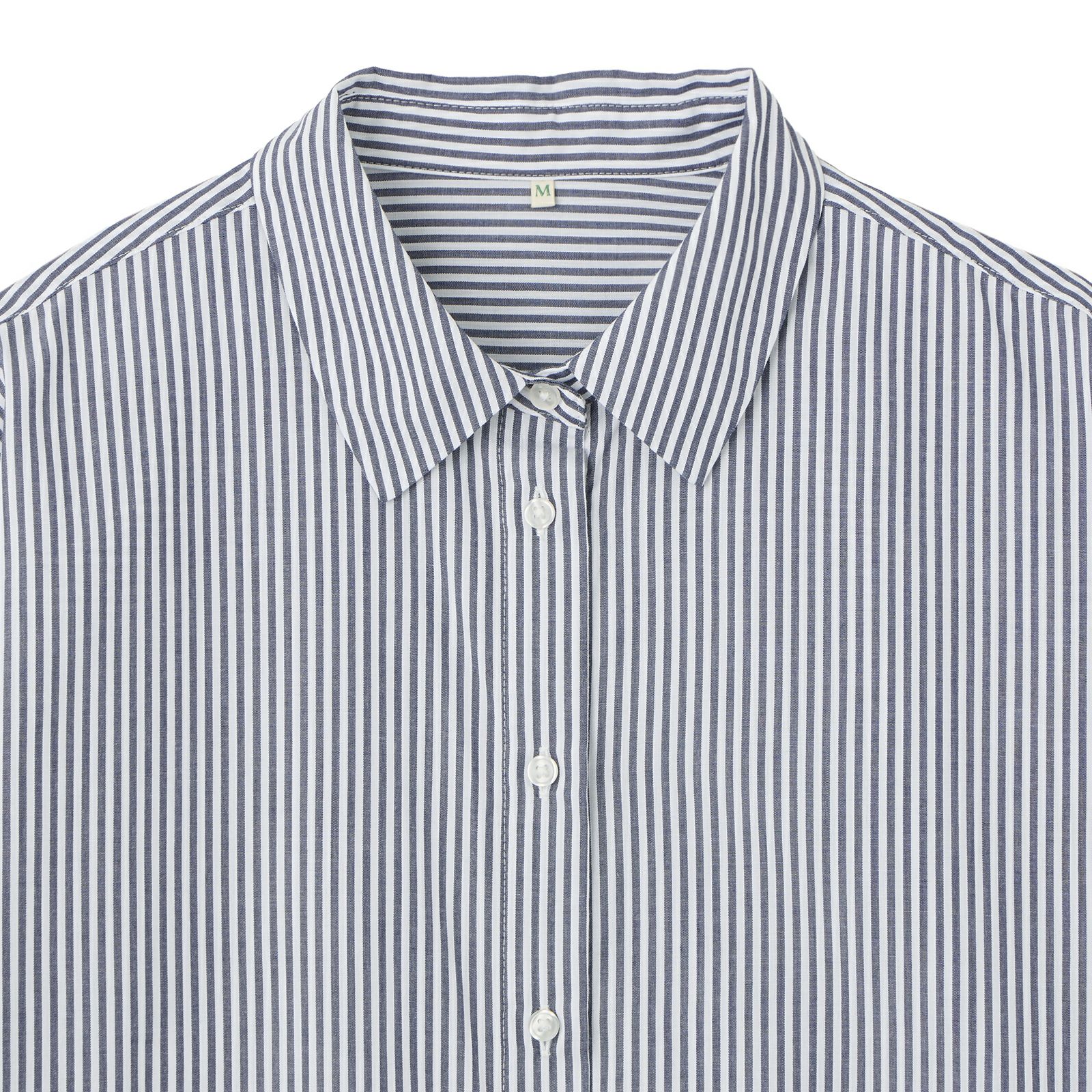 【てまラク】　綿混長袖レギュラーシャツ