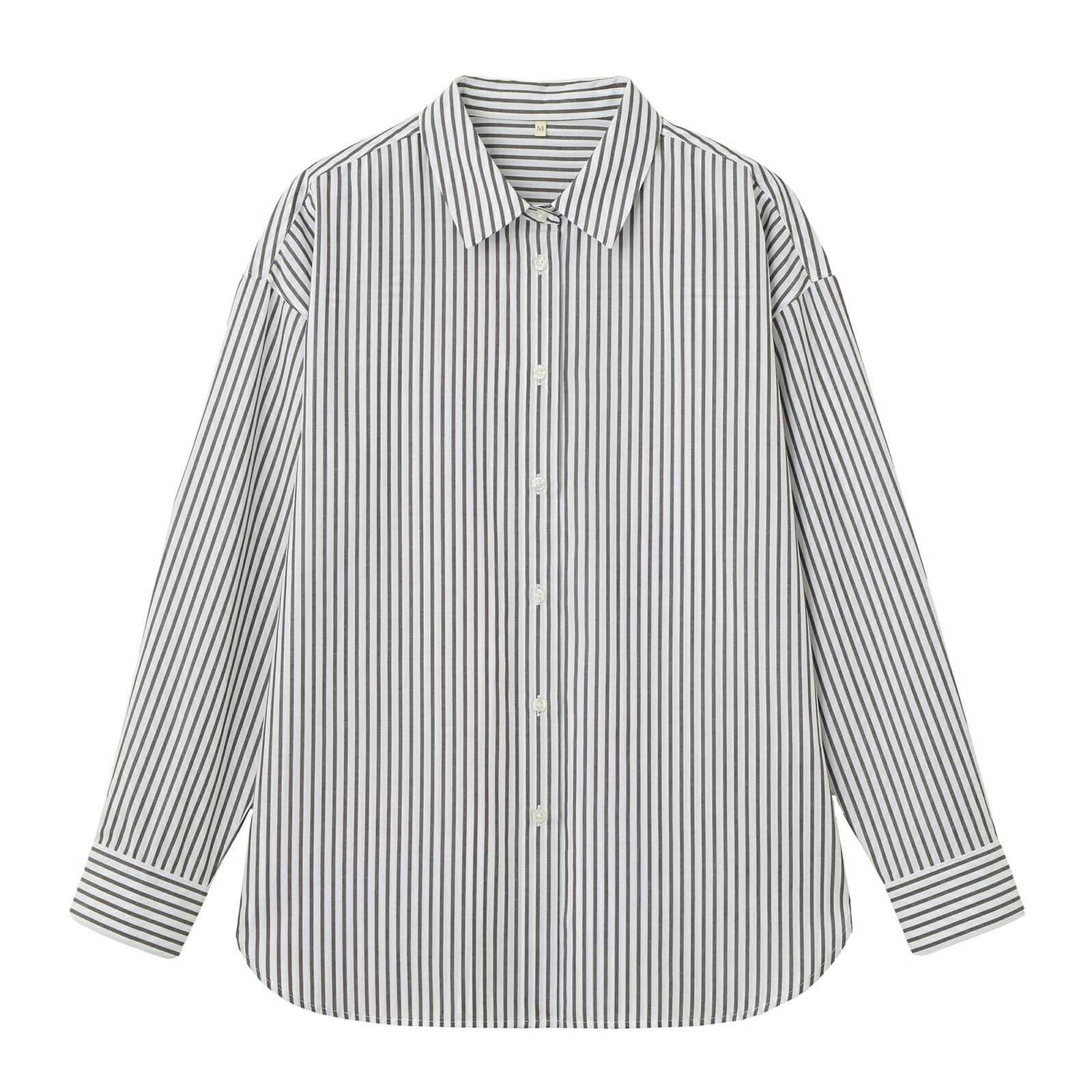 【てまラク】　綿混長袖レギュラーシャツ