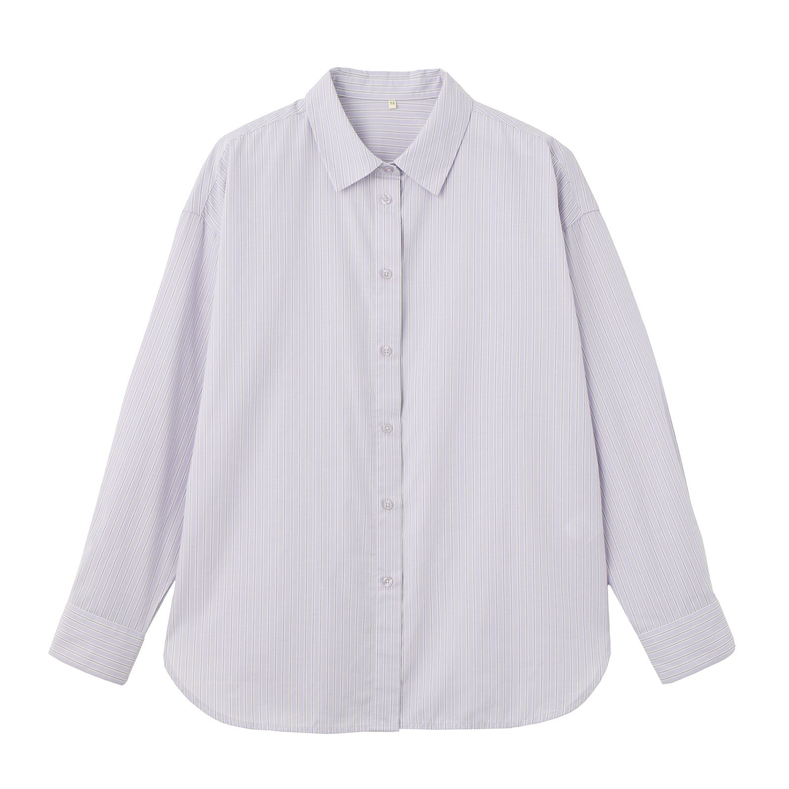 【てまラク】　綿混長袖レギュラーシャツ