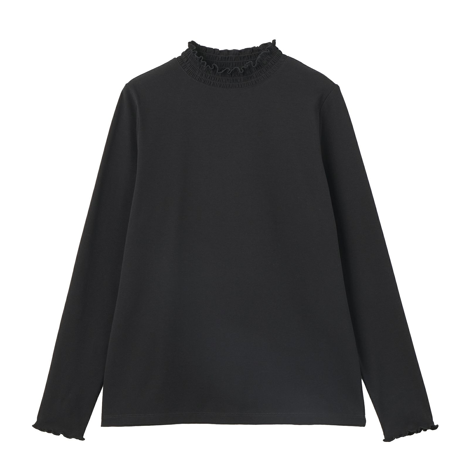 シャーリングネック長袖Tシャツ