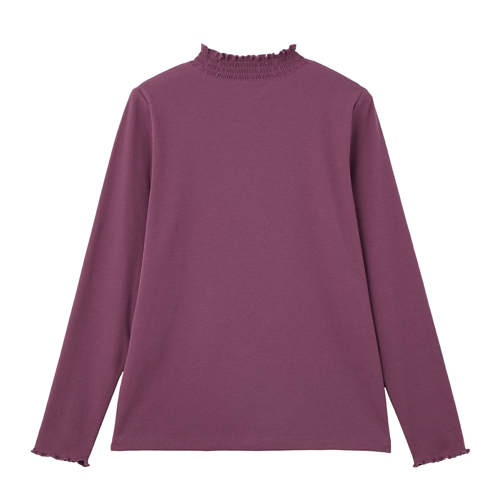 シャーリングネック長袖Tシャツ