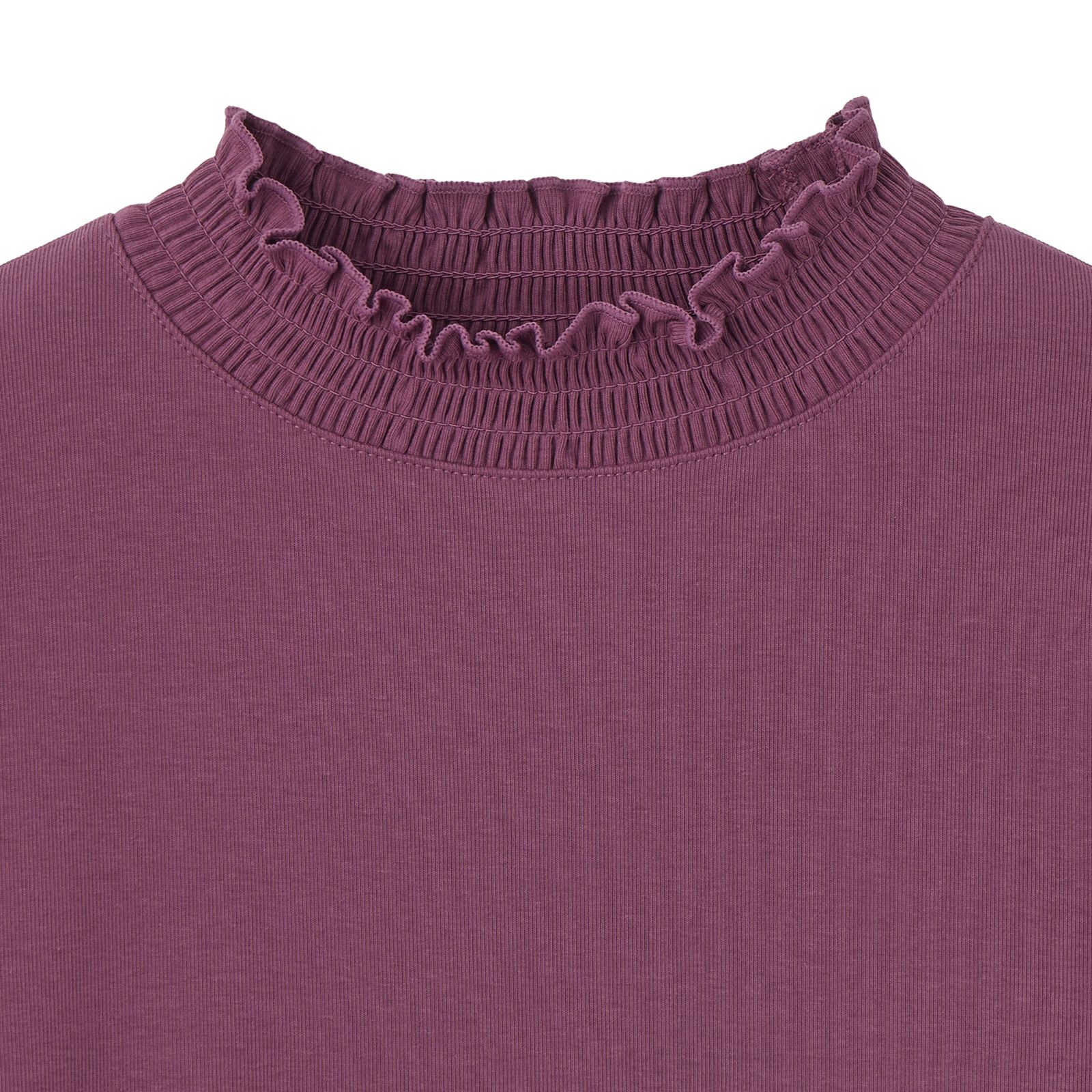 シャーリングネック長袖Tシャツ