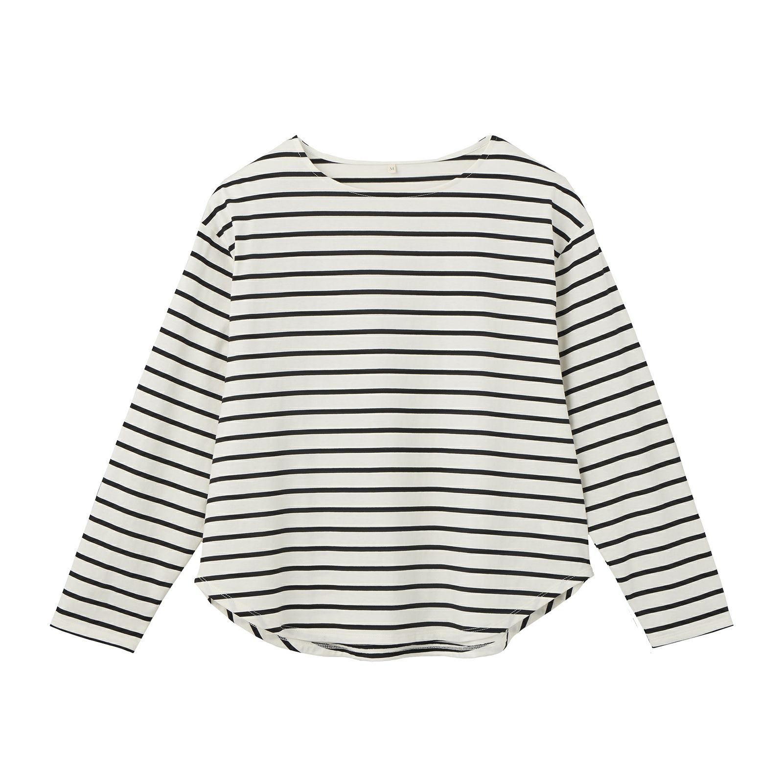 シルキーコットン　抗菌防臭ラウンドヘム長袖Tシャツ