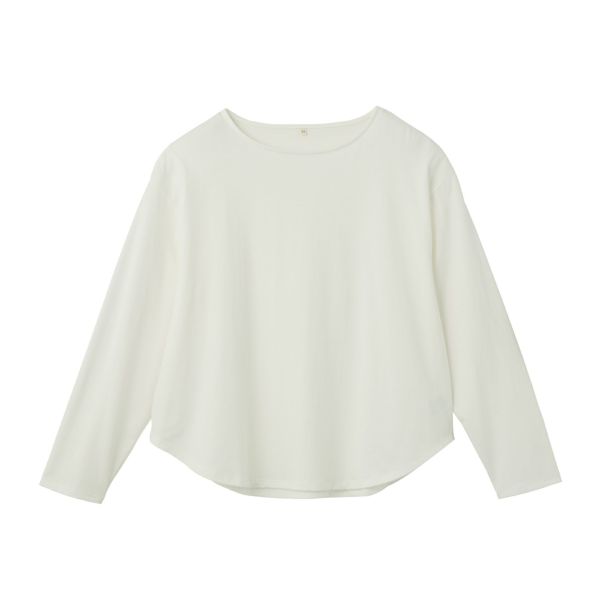 シルキーコットン　抗菌防臭ラウンドヘム長袖Tシャツ