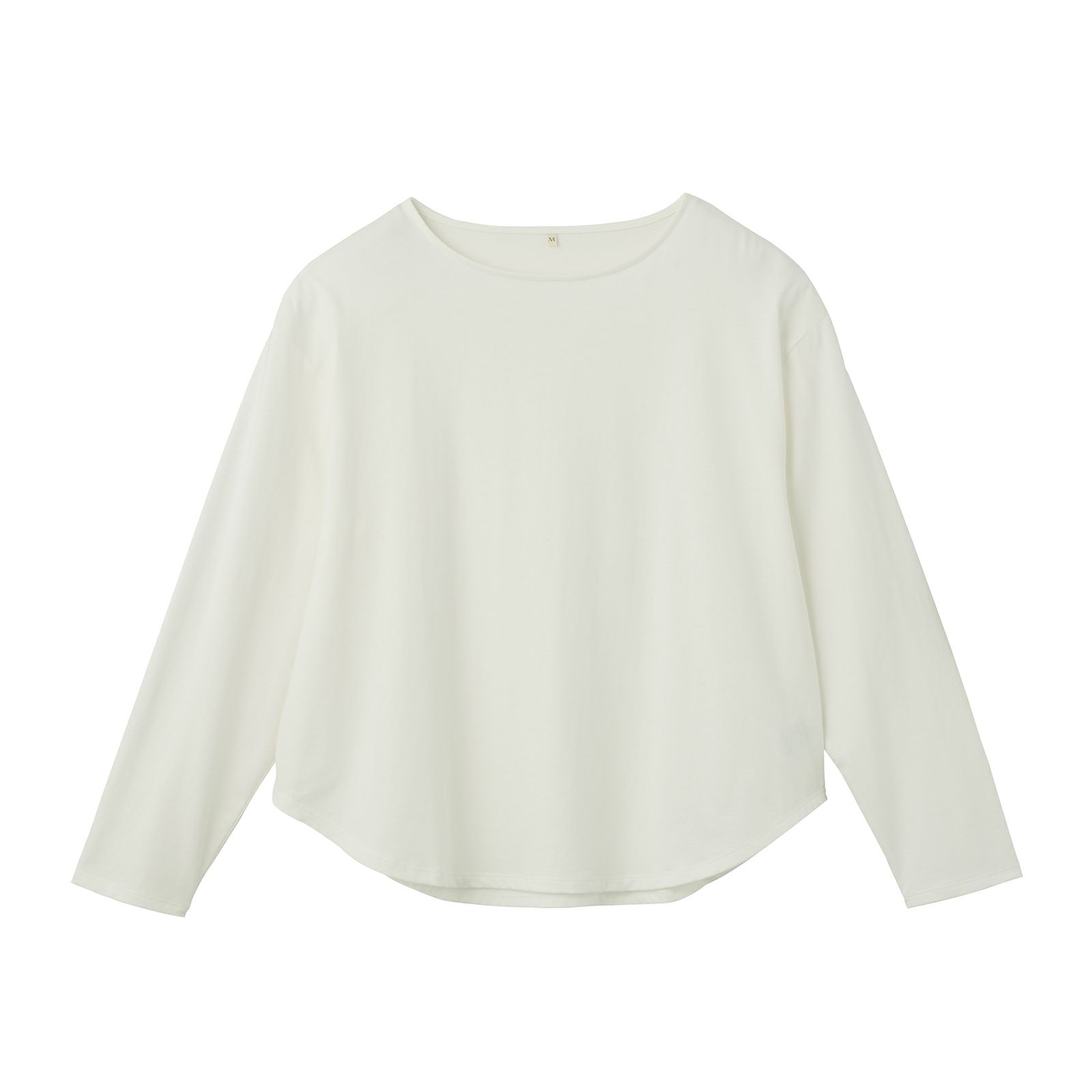 シルキーコットン　抗菌防臭ラウンドヘム長袖Tシャツ