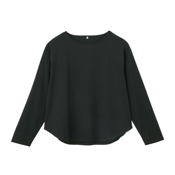 シルキーコットン　抗菌防臭ラウンドヘム長袖Tシャツ