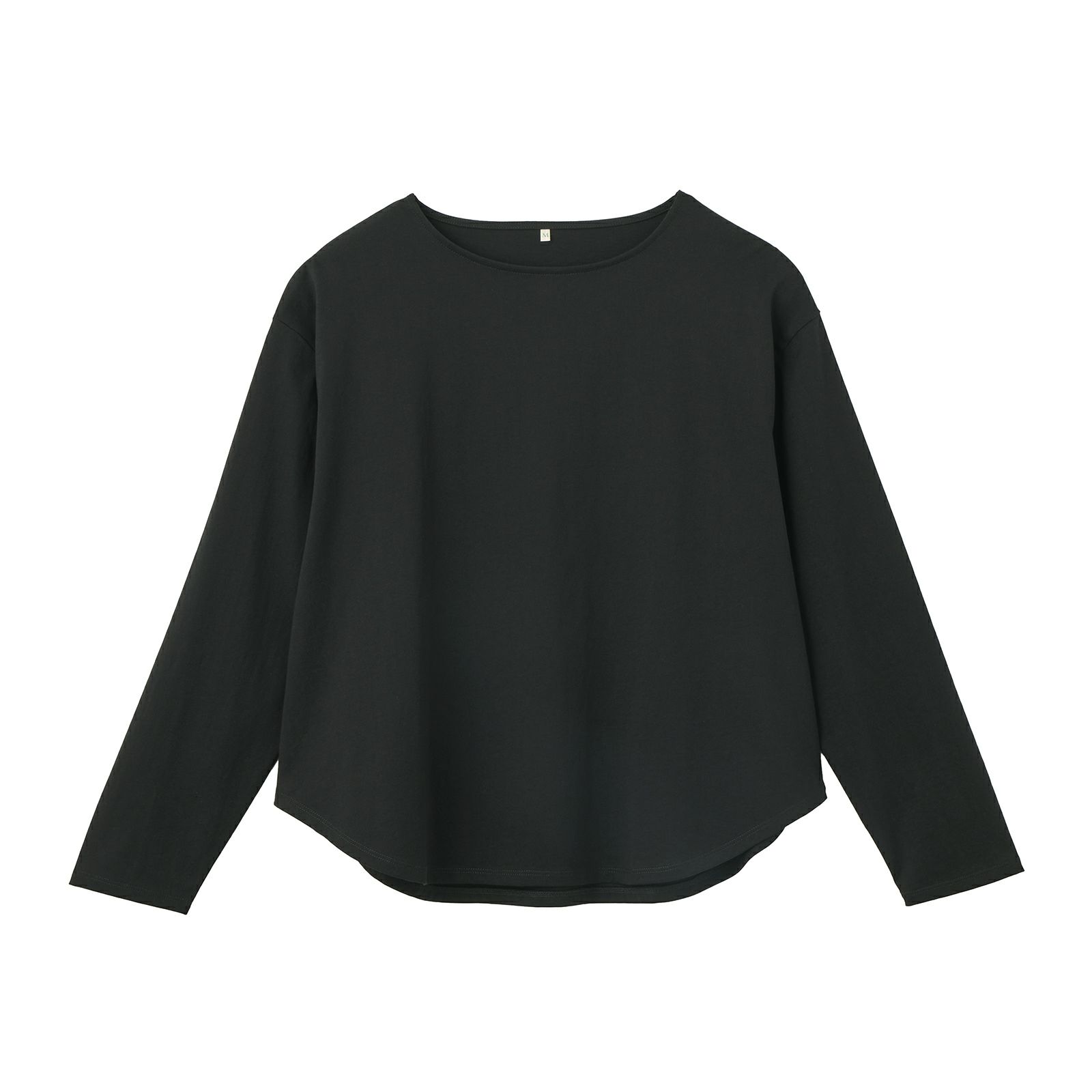 シルキーコットン　抗菌防臭ラウンドヘム長袖Tシャツ