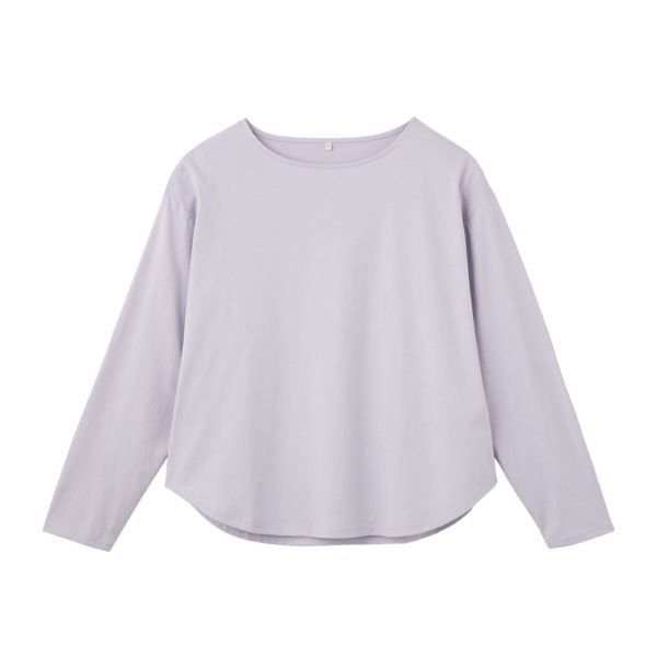 シルキーコットン　抗菌防臭ラウンドヘム長袖Tシャツ