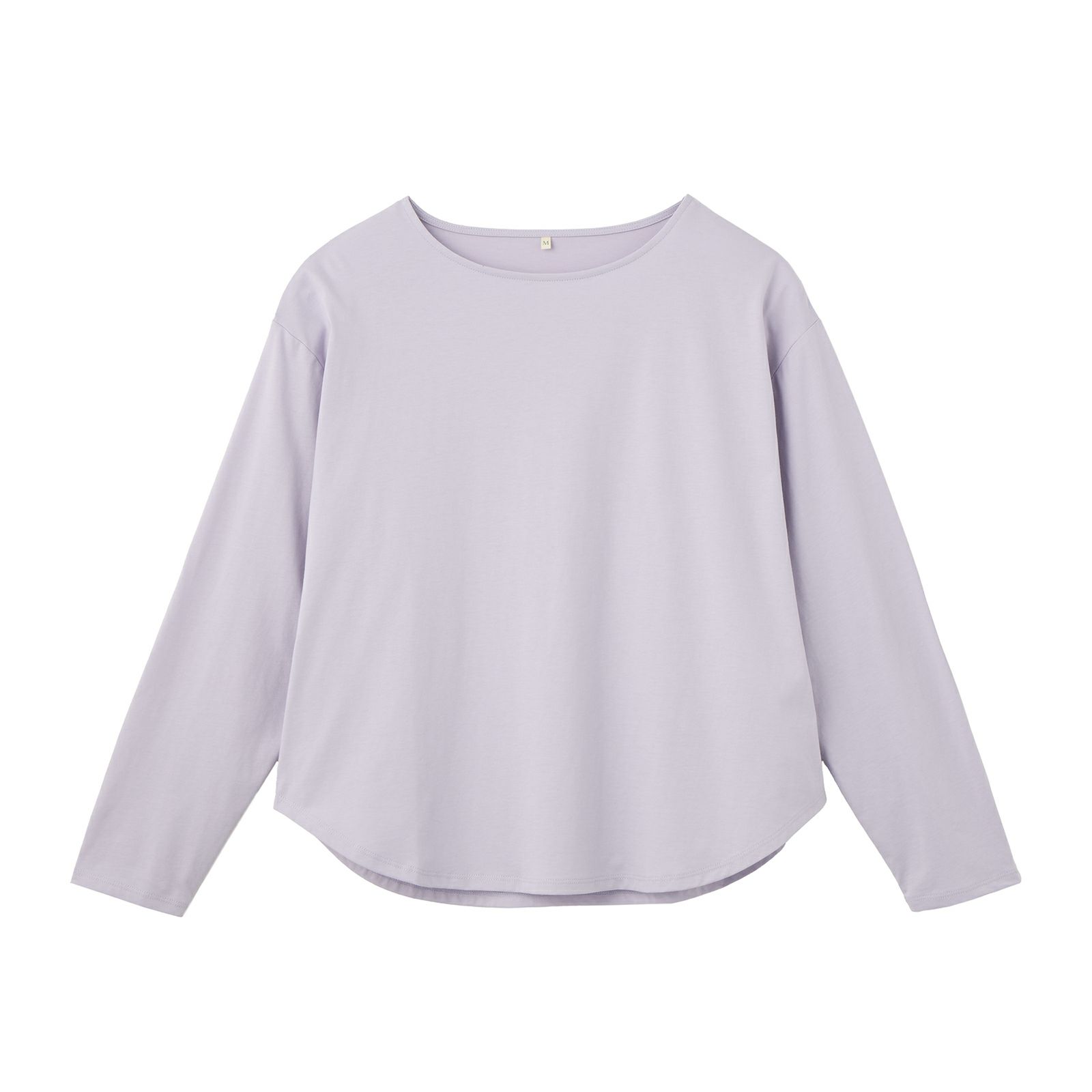 シルキーコットン　抗菌防臭ラウンドヘム長袖Tシャツ