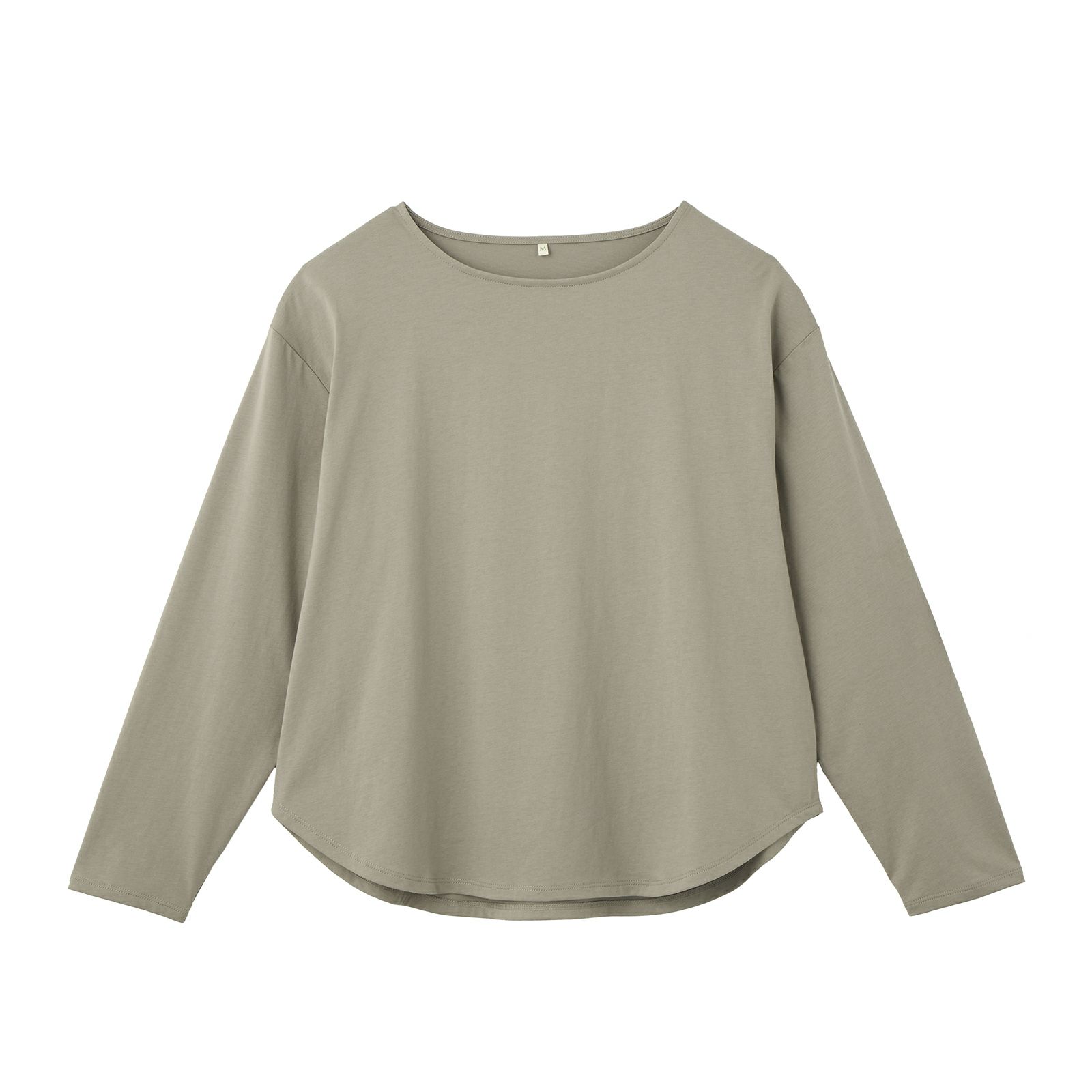 シルキーコットン　抗菌防臭ラウンドヘム長袖Tシャツ