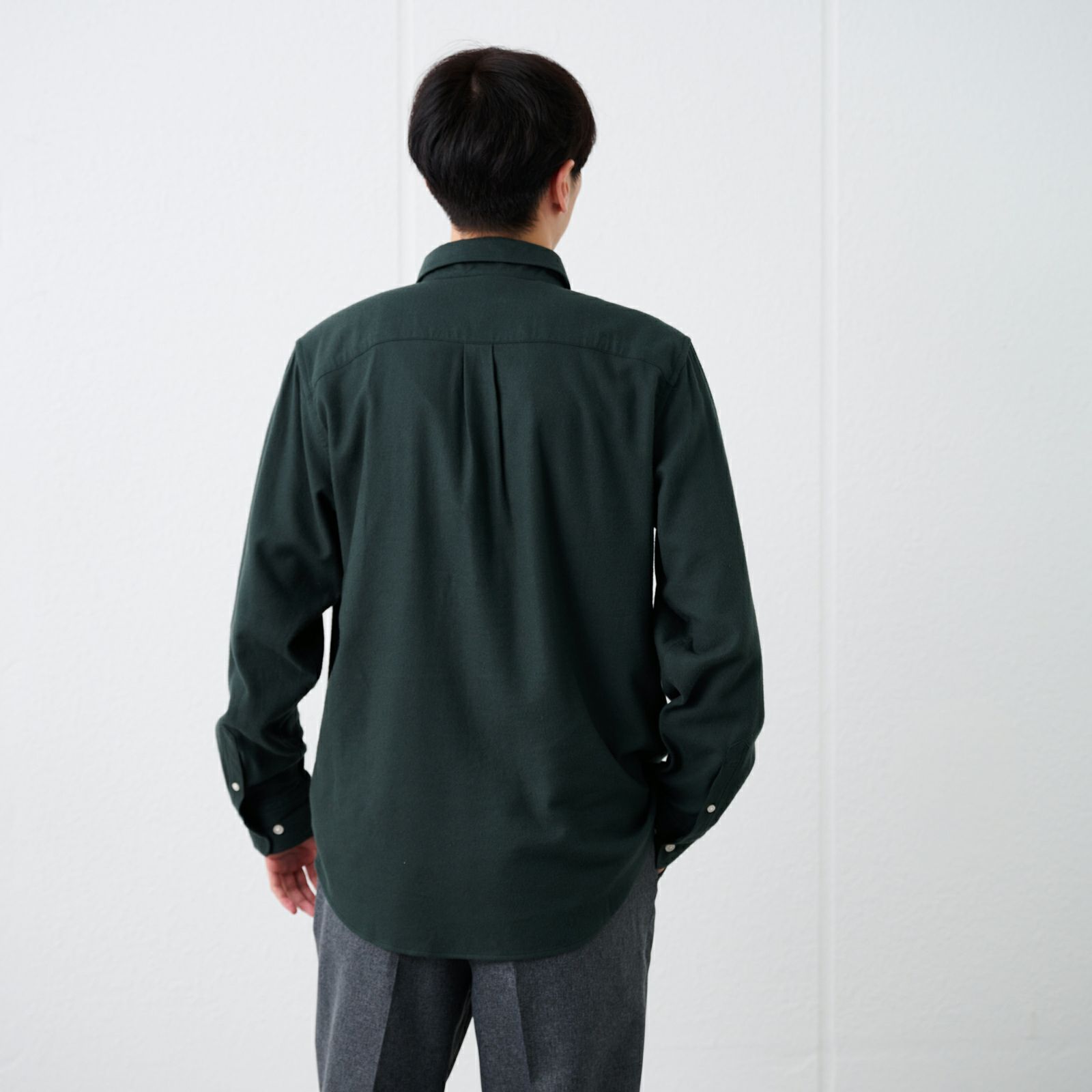 【てまラク】フランネルシャツ（無地）