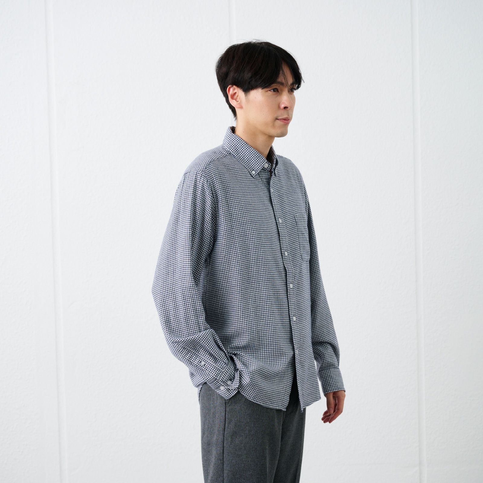 【てまラク】フランネルボタンダウンシャツ