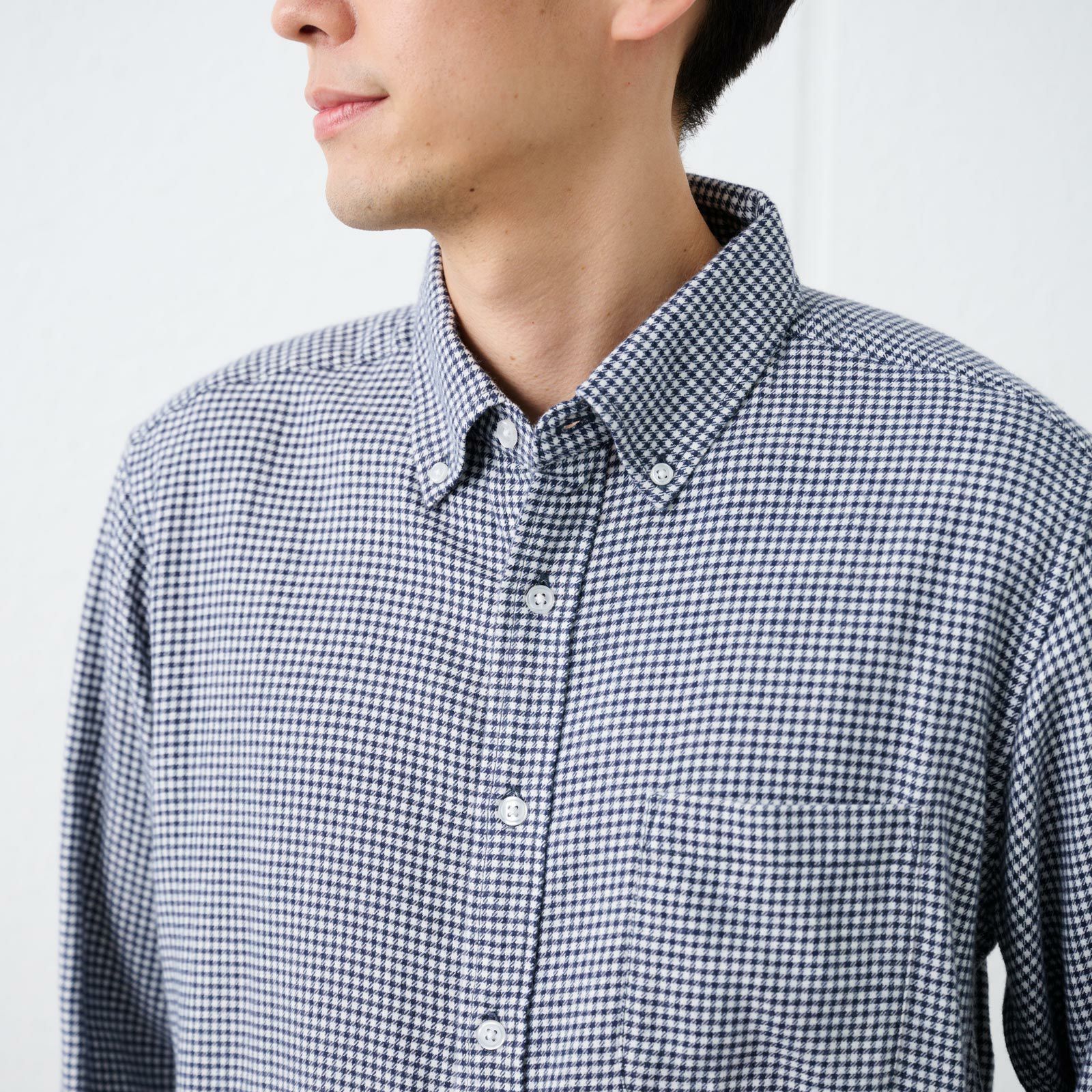 【てまラク】フランネルボタンダウンシャツ