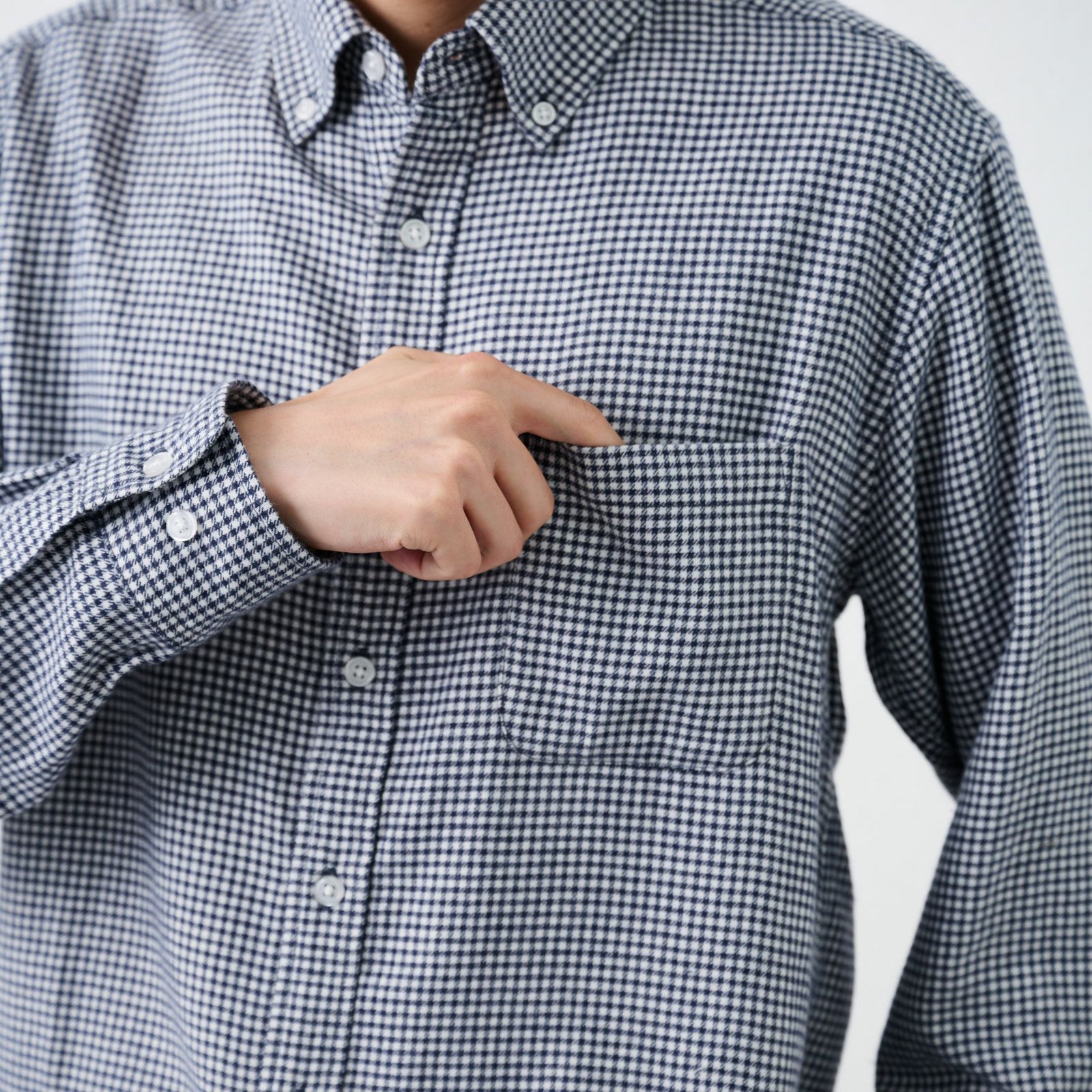 【てまラク】フランネルボタンダウンシャツ