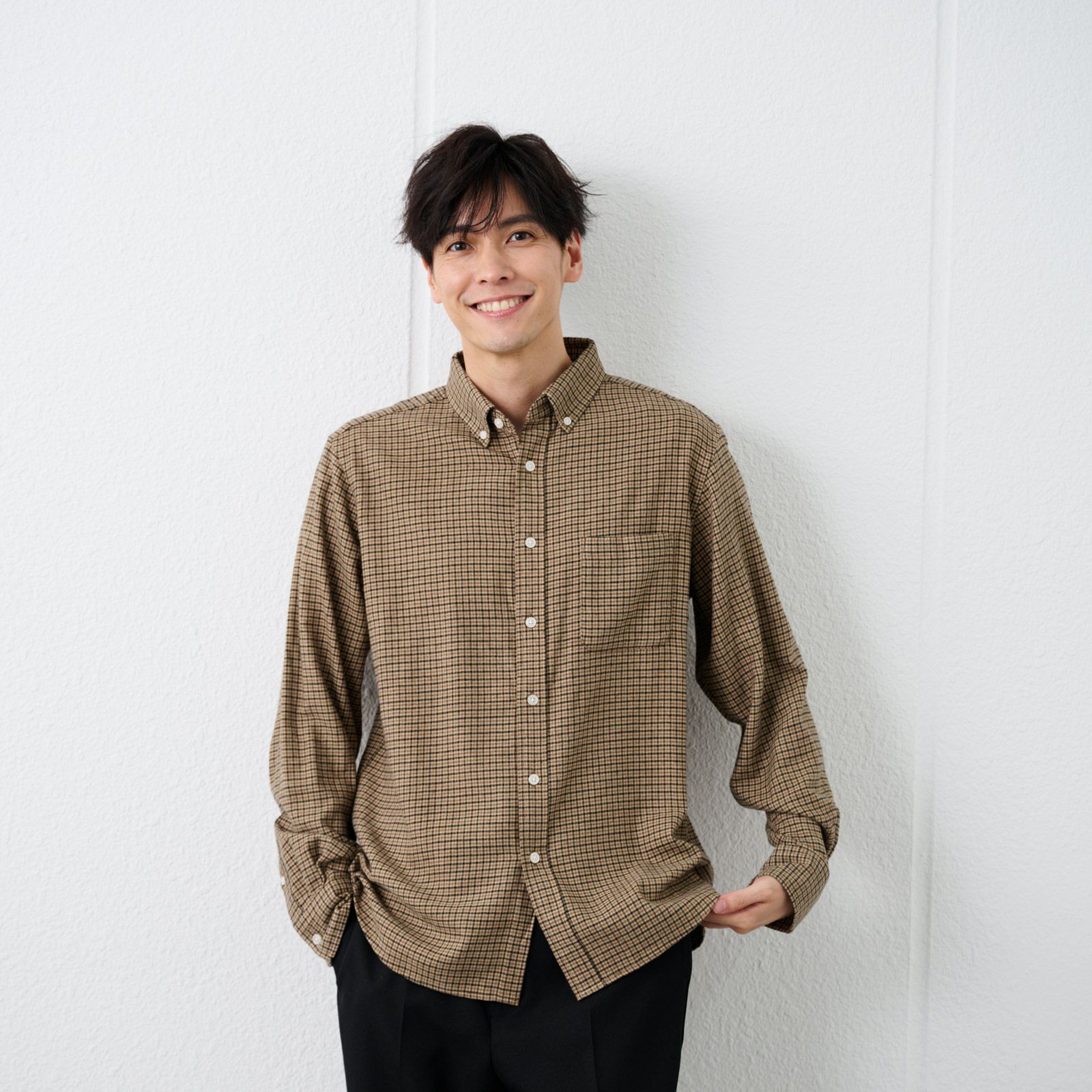 【てまラク】フランネルボタンダウンシャツ