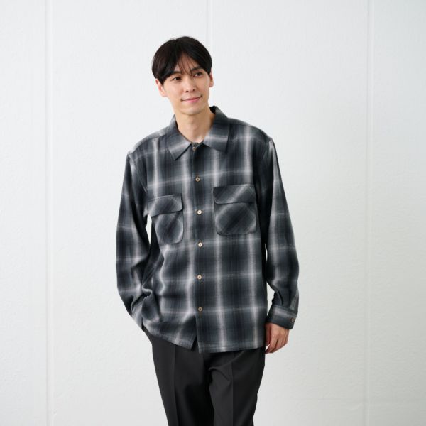 【てまラク】フランネルオーバーシャツ