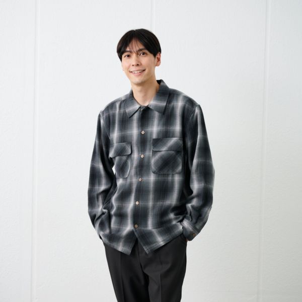 【てまラク】フランネルオーバーシャツ