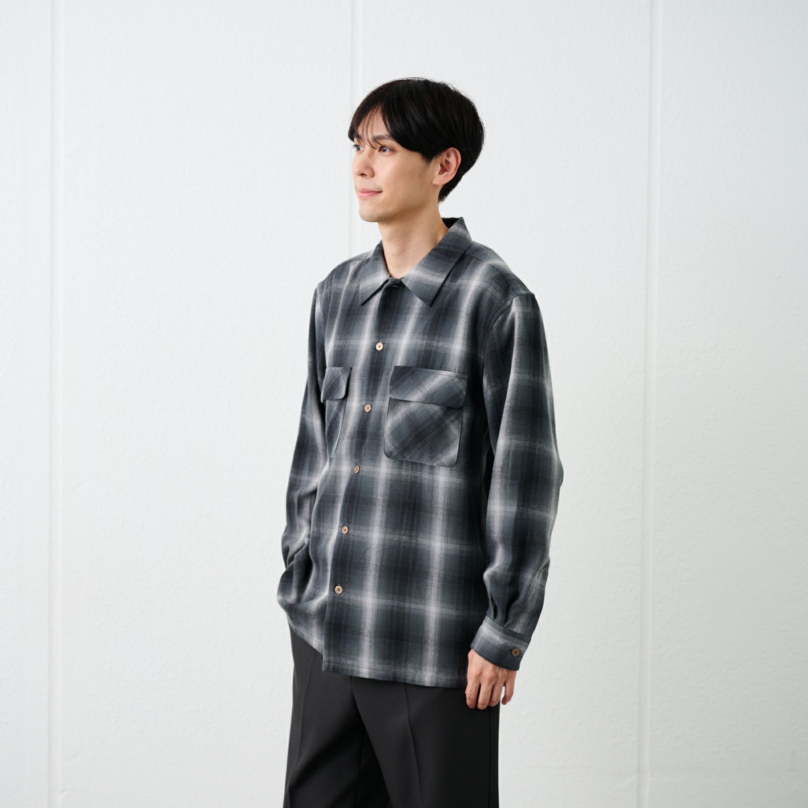 【てまラク】フランネルオーバーシャツ