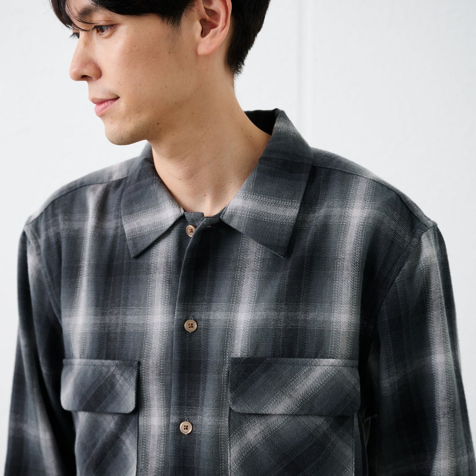 【てまラク】フランネルオーバーシャツ