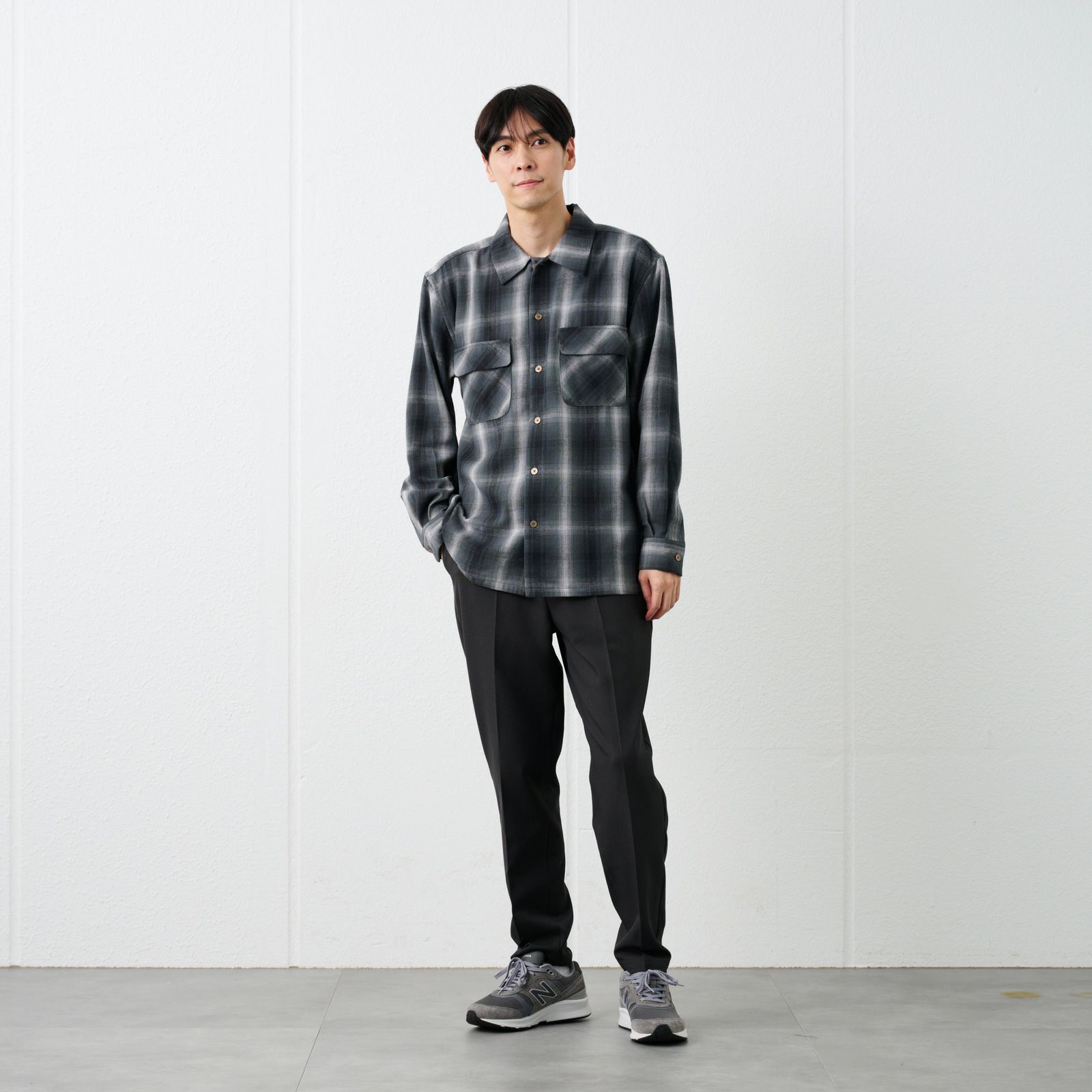 【てまラク】フランネルオーバーシャツ