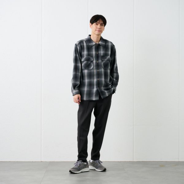 【てまラク】フランネルオーバーシャツ