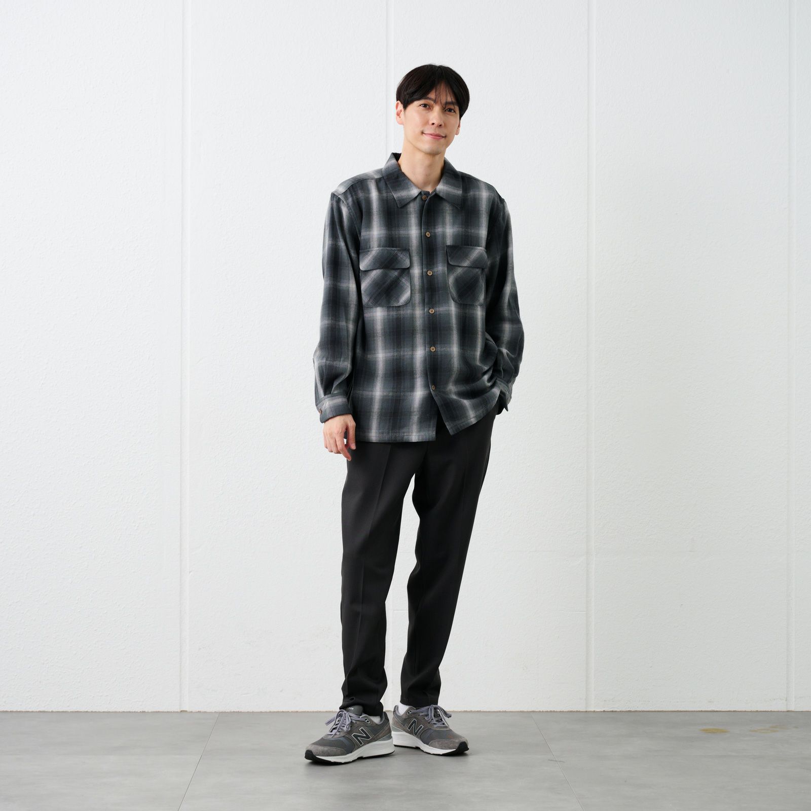 【てまラク】フランネルオーバーシャツ