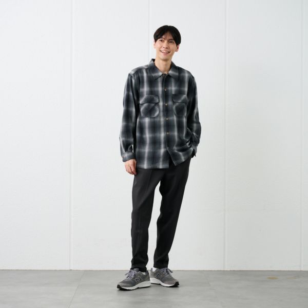 【てまラク】フランネルオーバーシャツ
