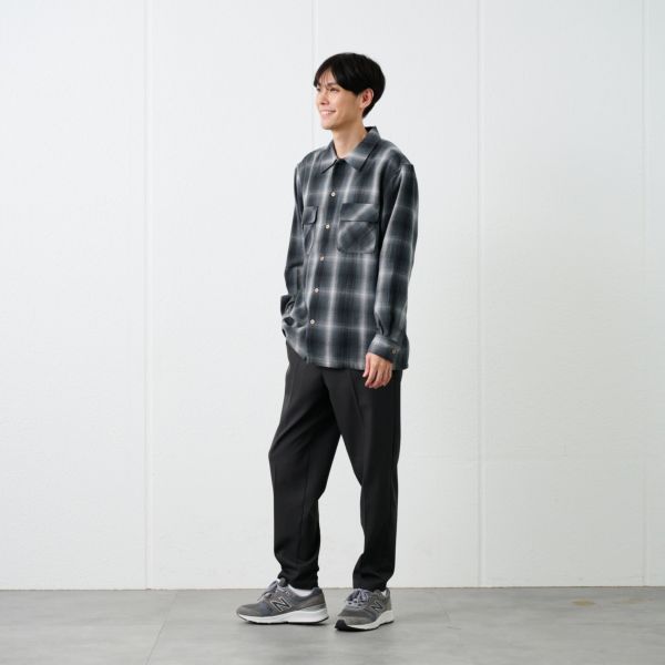 【てまラク】フランネルオーバーシャツ