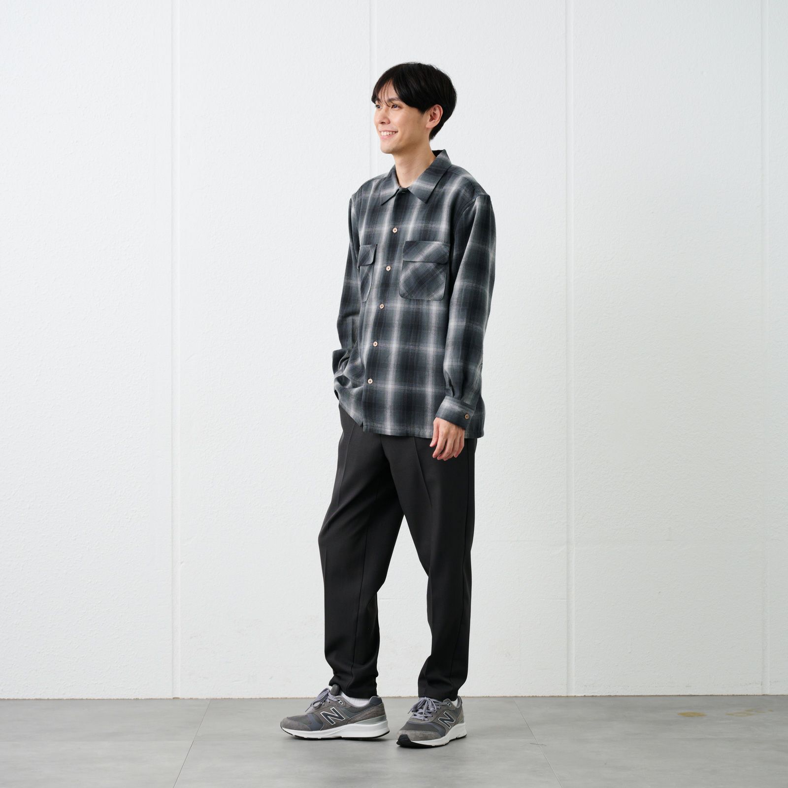 【てまラク】フランネルオーバーシャツ