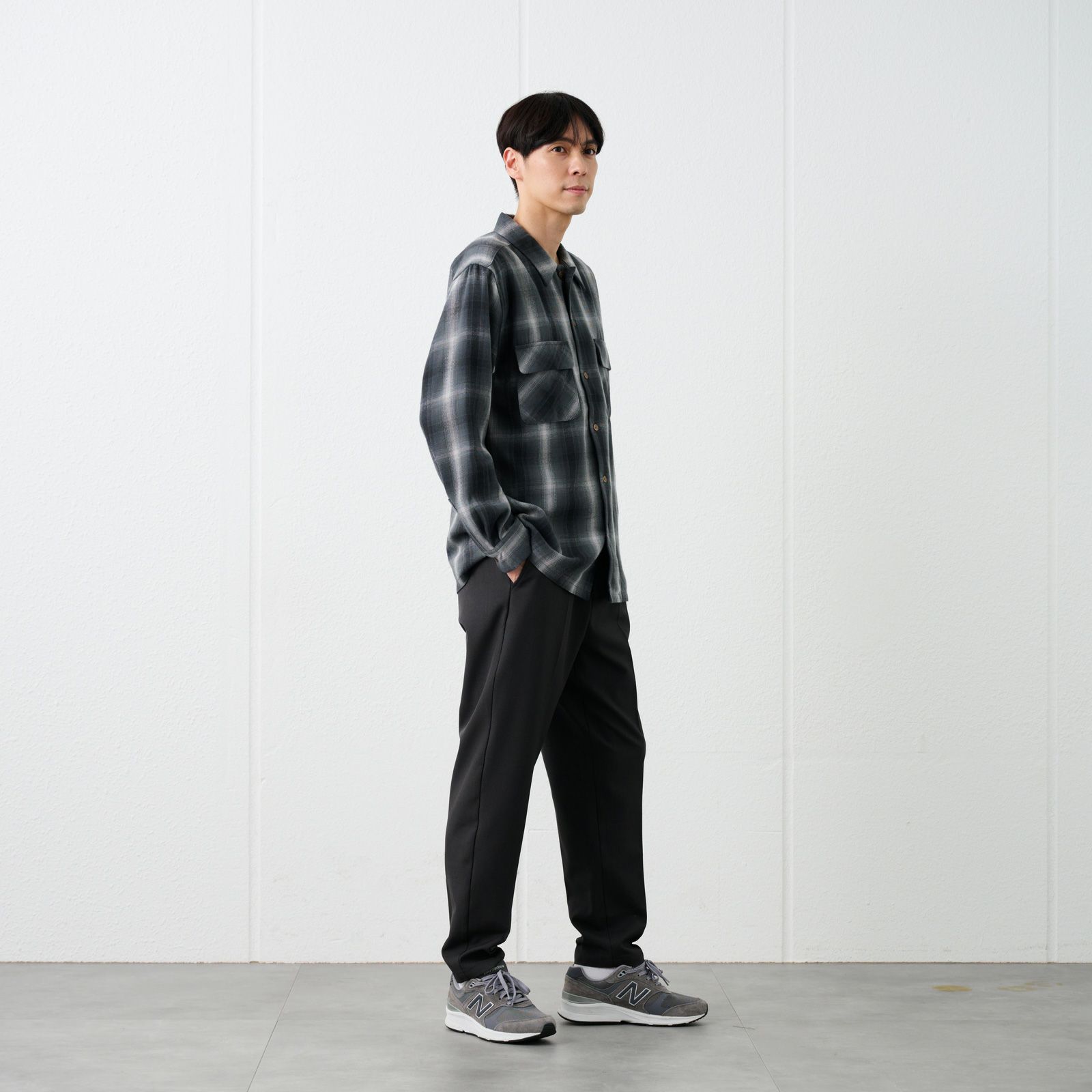 【てまラク】フランネルオーバーシャツ