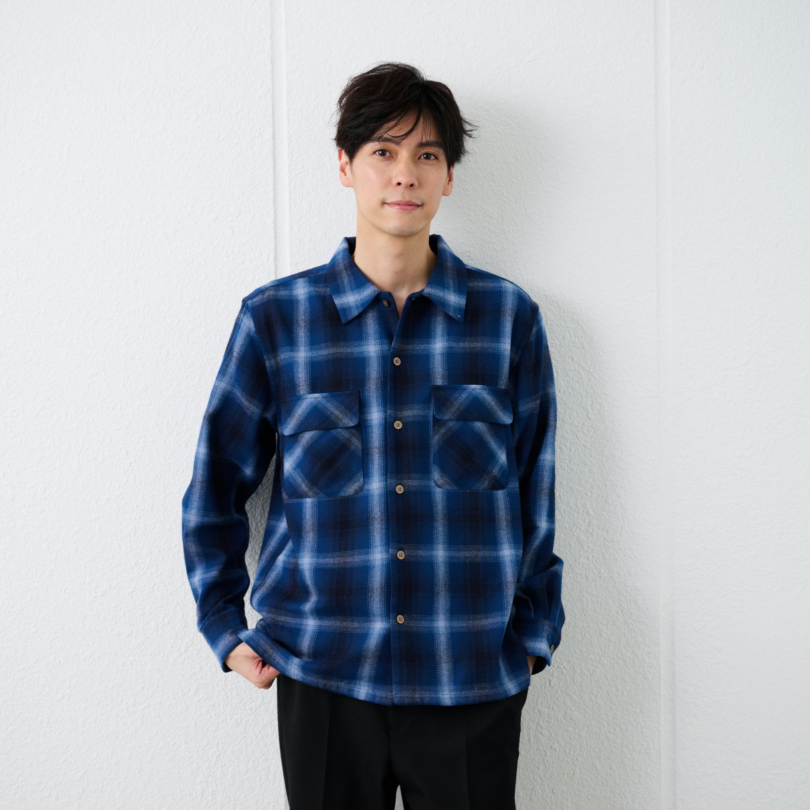 【てまラク】フランネルオーバーシャツ