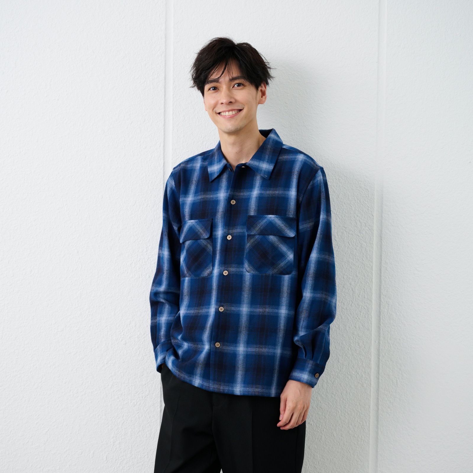 【てまラク】フランネルオーバーシャツ