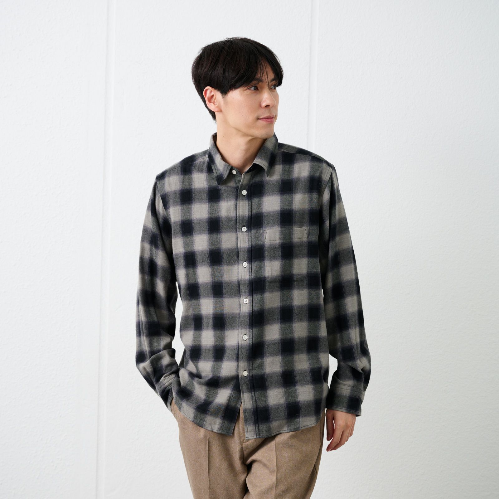 【てまラク】フランネルシャツ