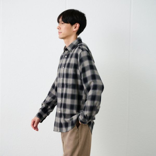 【てまラク】フランネルシャツ