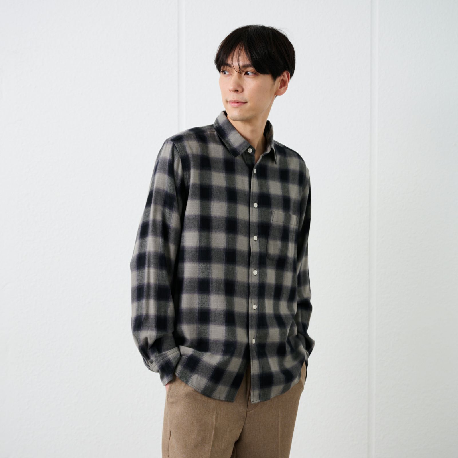 【てまラク】フランネルシャツ