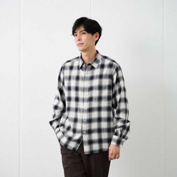 【てまラク】フランネルシャツ