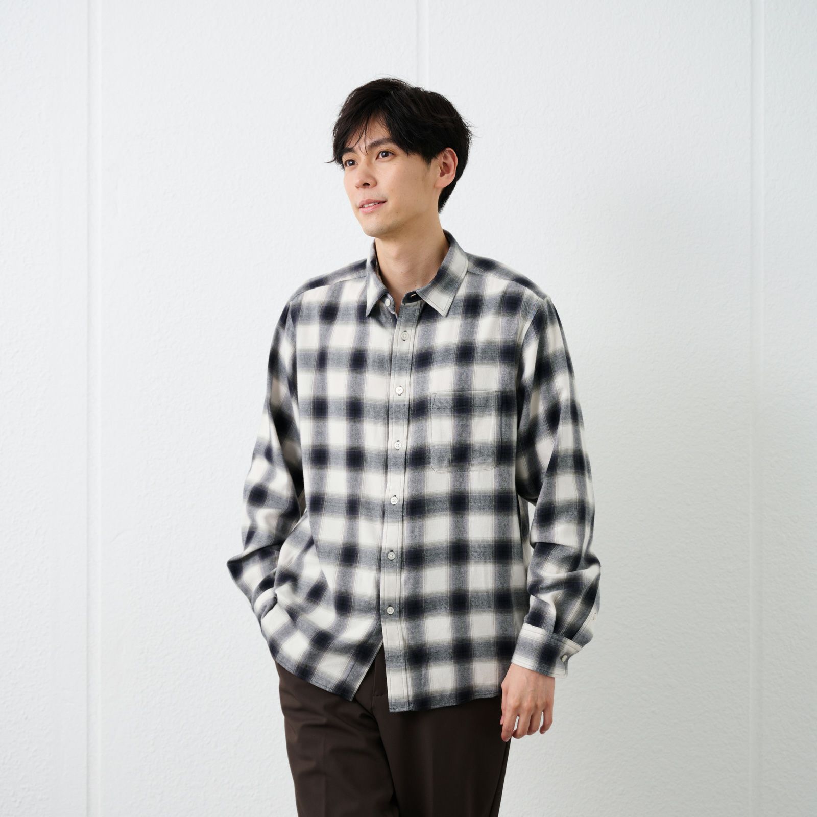 【てまラク】フランネルシャツ