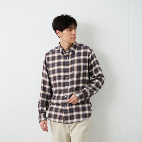 【てまラク】フランネルシャツ