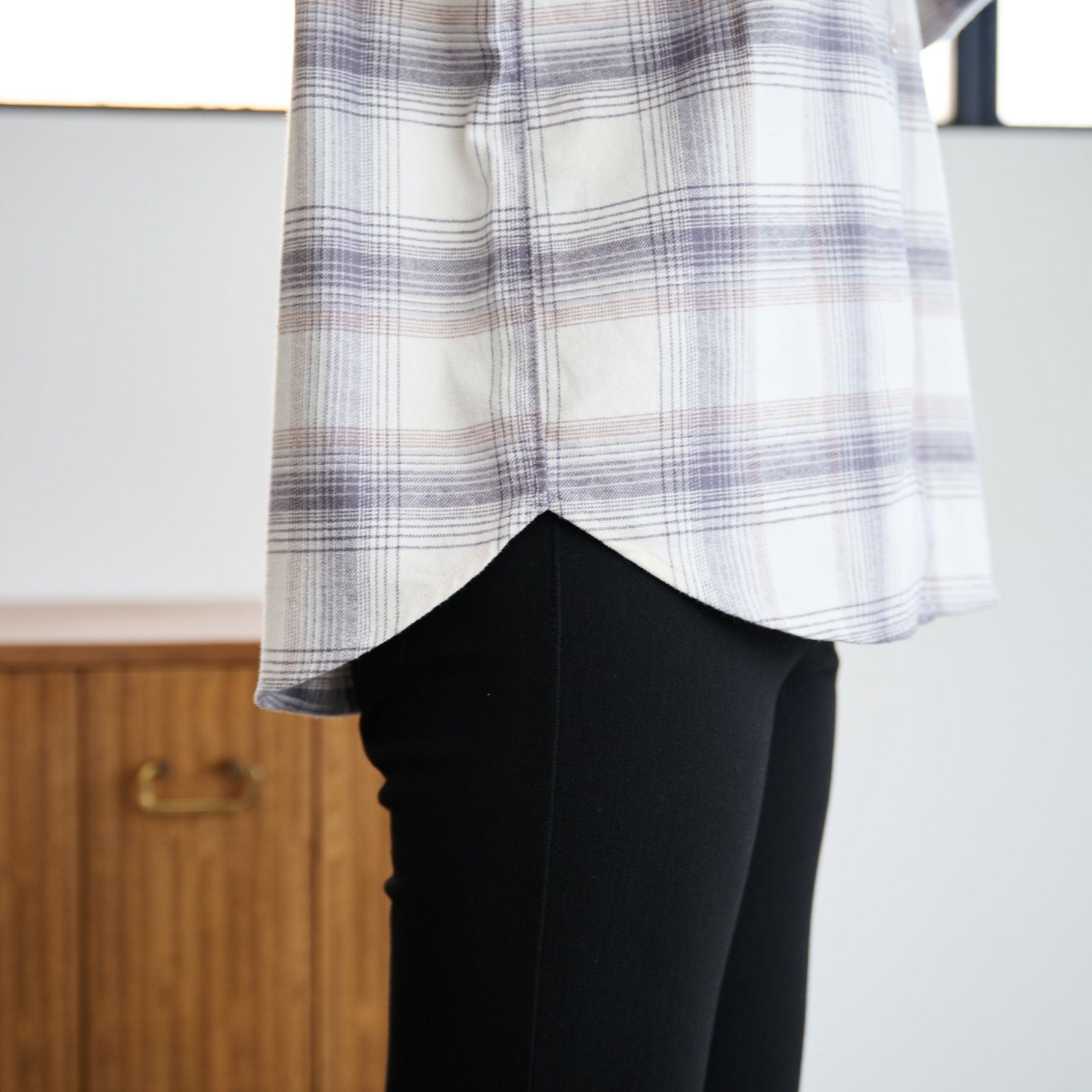 【てまラク】フランネル長袖レギュラーシャツ